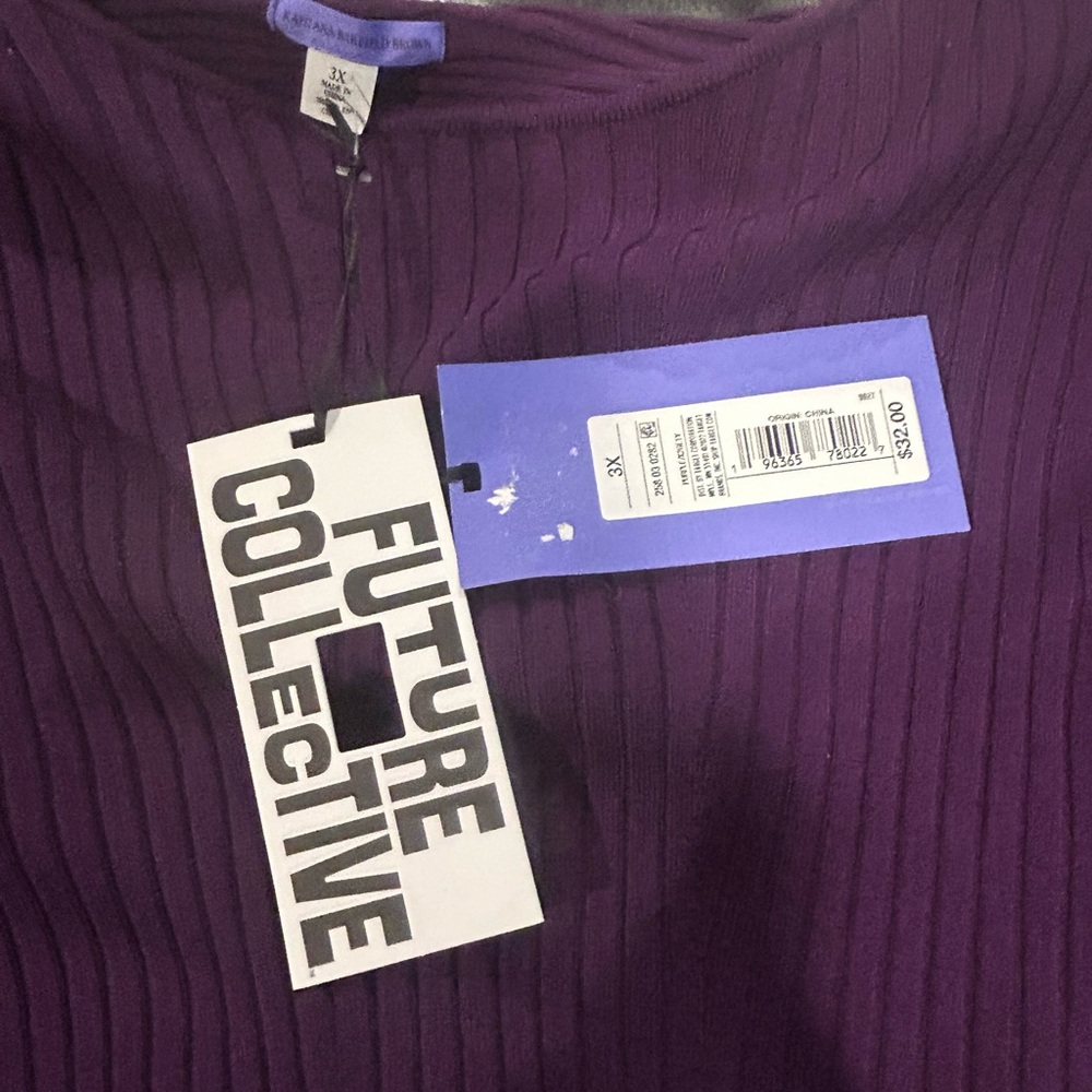 Future Collective Purple Ribbed Top